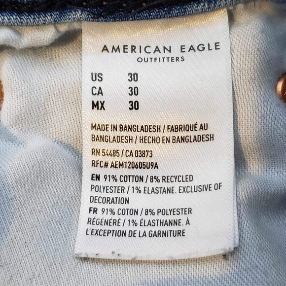 American Eagle Distressed Denim Jean Shorts Men's Size 30 Cutoffs 9” Blue - Picture 8 of 11